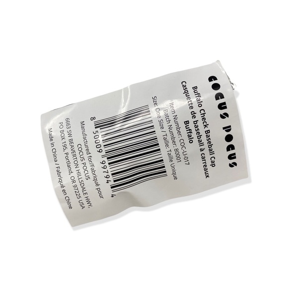 COCUS POCUS BUFFALO CHECK BASEBALL CAP HAT NWT - Picture 4 of 5